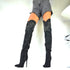 Elegante Overknee-Stiefel für Damen – Moderne Stilettos mit Glitzer, Reißverschluss und Hochwertigem Kunstleder